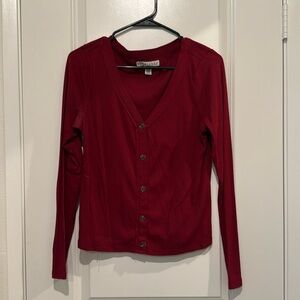 Red Long Sleeve Top
